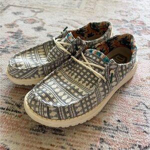 Hey Dude Women’s Slip-On Sneakers with Aztec pattern